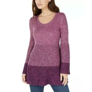 Style & Co Marl Bellsleeve Tunic Sweater Top